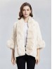 Premium Faux Fur Cape with Rose Imprints & Sleeves
